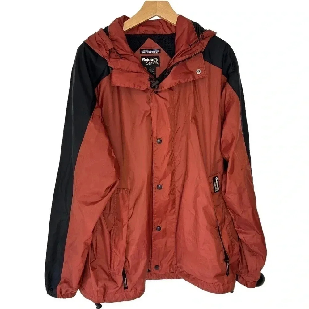 Gander Guide Series L burnt orange + black weatherproof hooded jacket